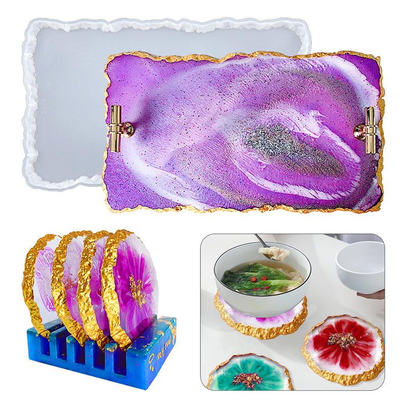Resin Craft Ideas - Dm413 drusy coaster resina molde geode