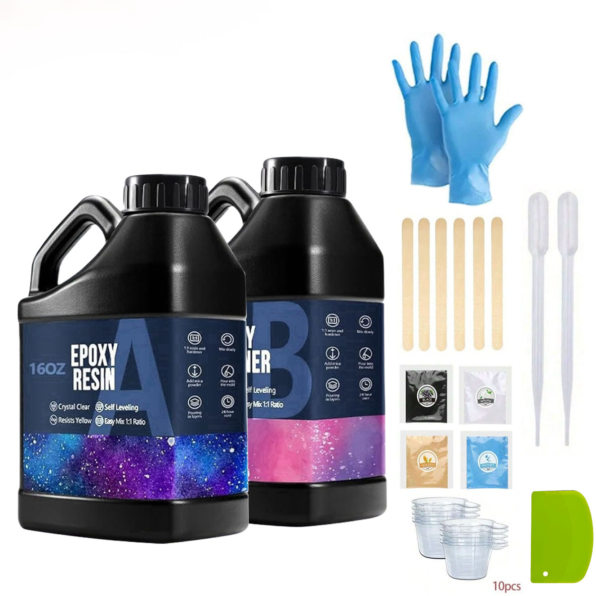 Resin Jewelry Kit - Kit de resina epóxi cristalina 1000ml,