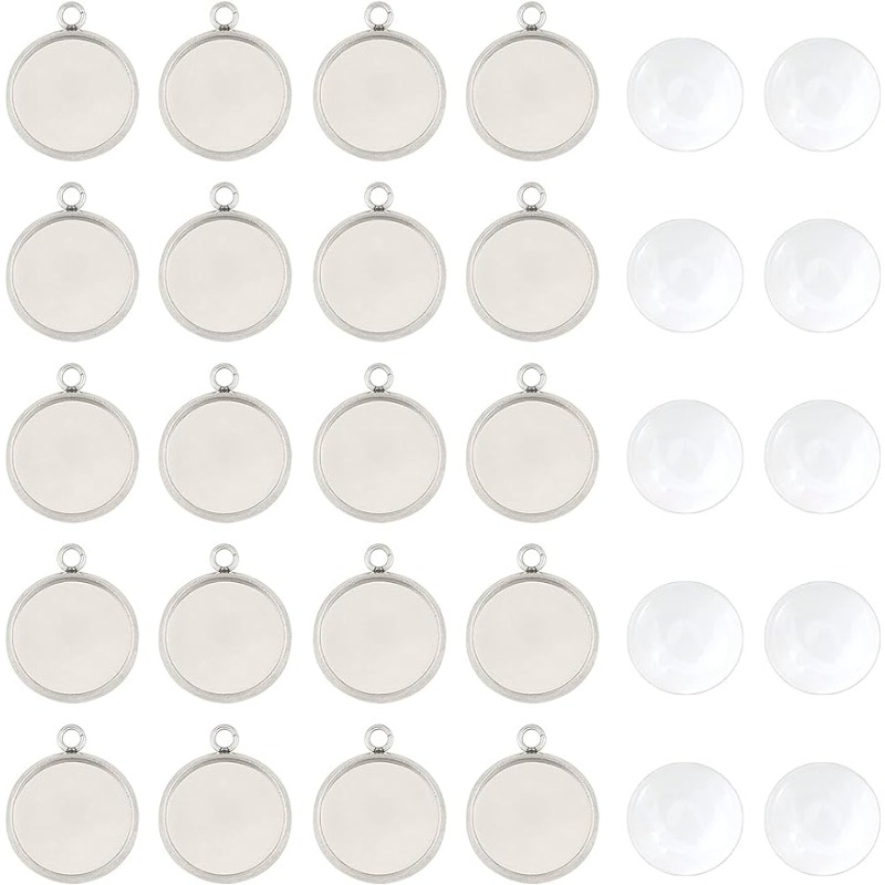 Bezels Set Pendant - 50 conjuntos de pingente cabochão conjuntos