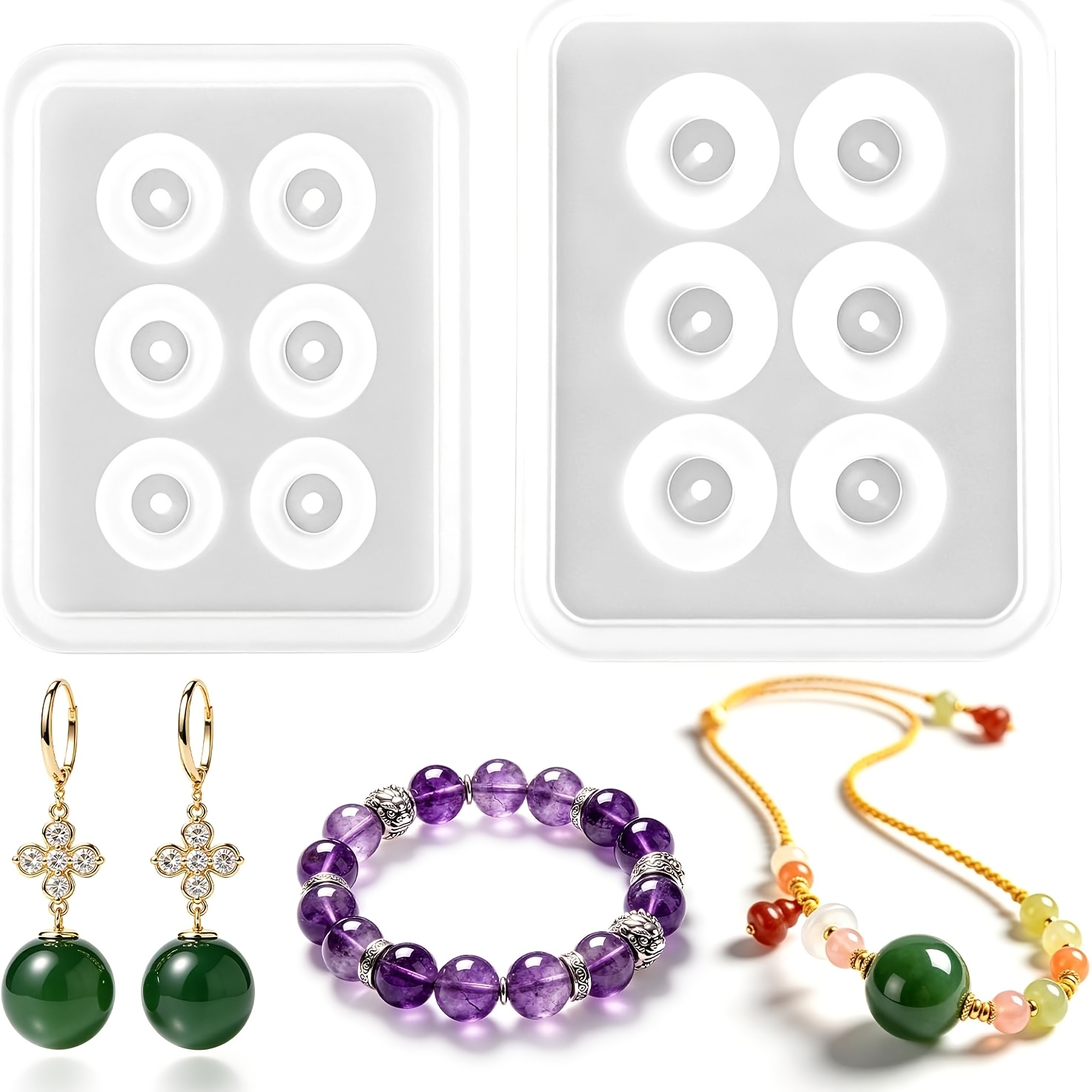 Dois moldes esféricos perfurad - Resin Jewelry Kit avaliação e preço