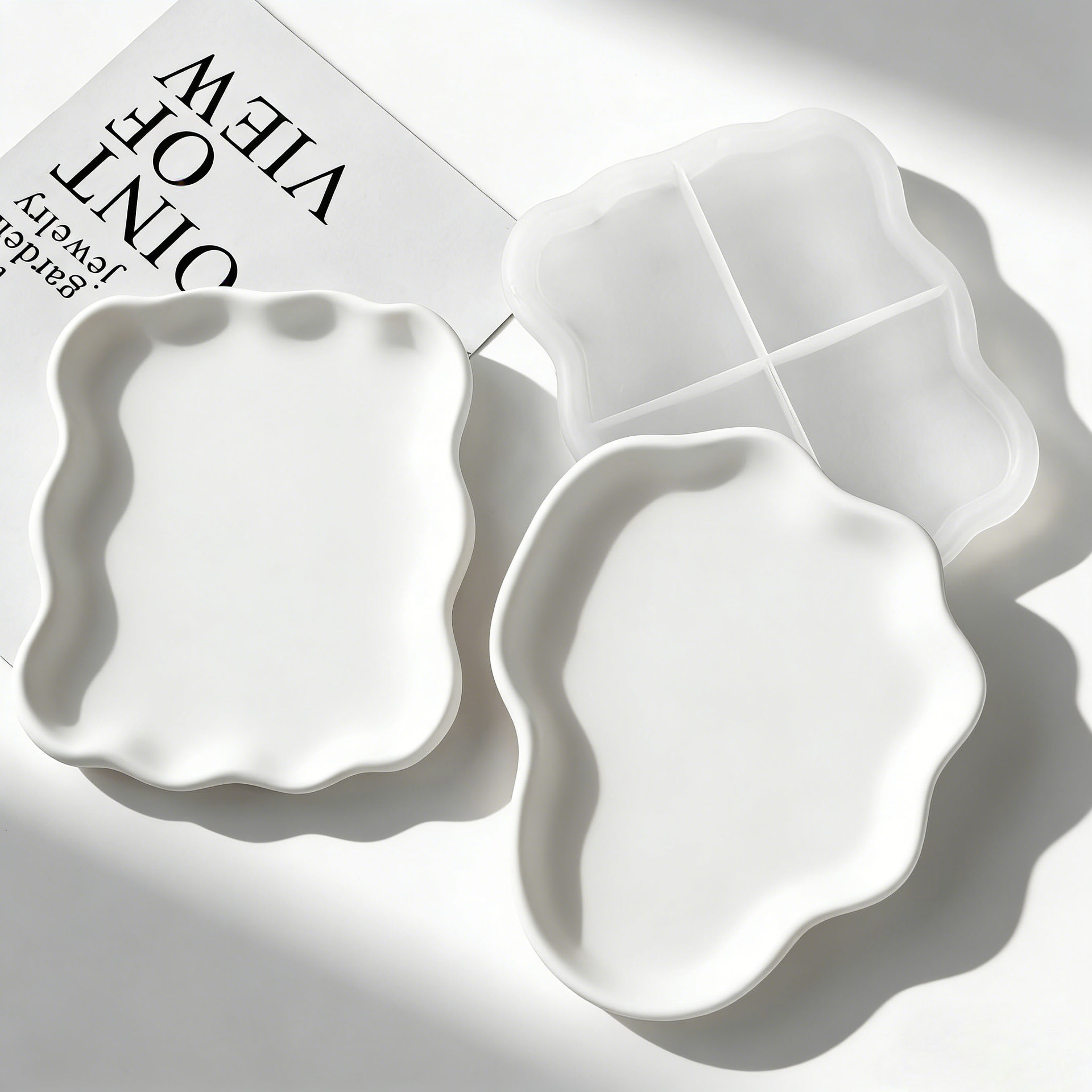 Diy onda geométrica gesso coas - Serving Tray Mold avaliação e preço