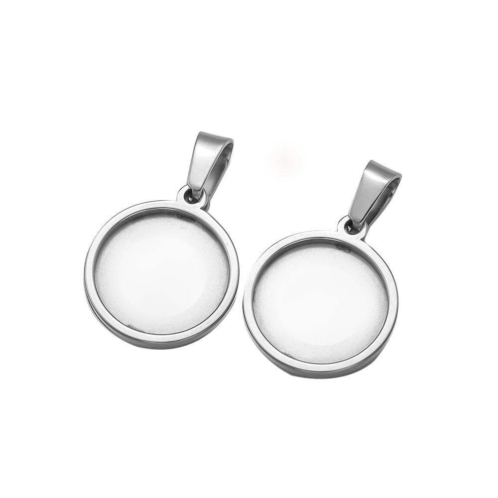 Aço inoxidável Rodada Cabochão - Bezels Set Pendant avaliação e preço