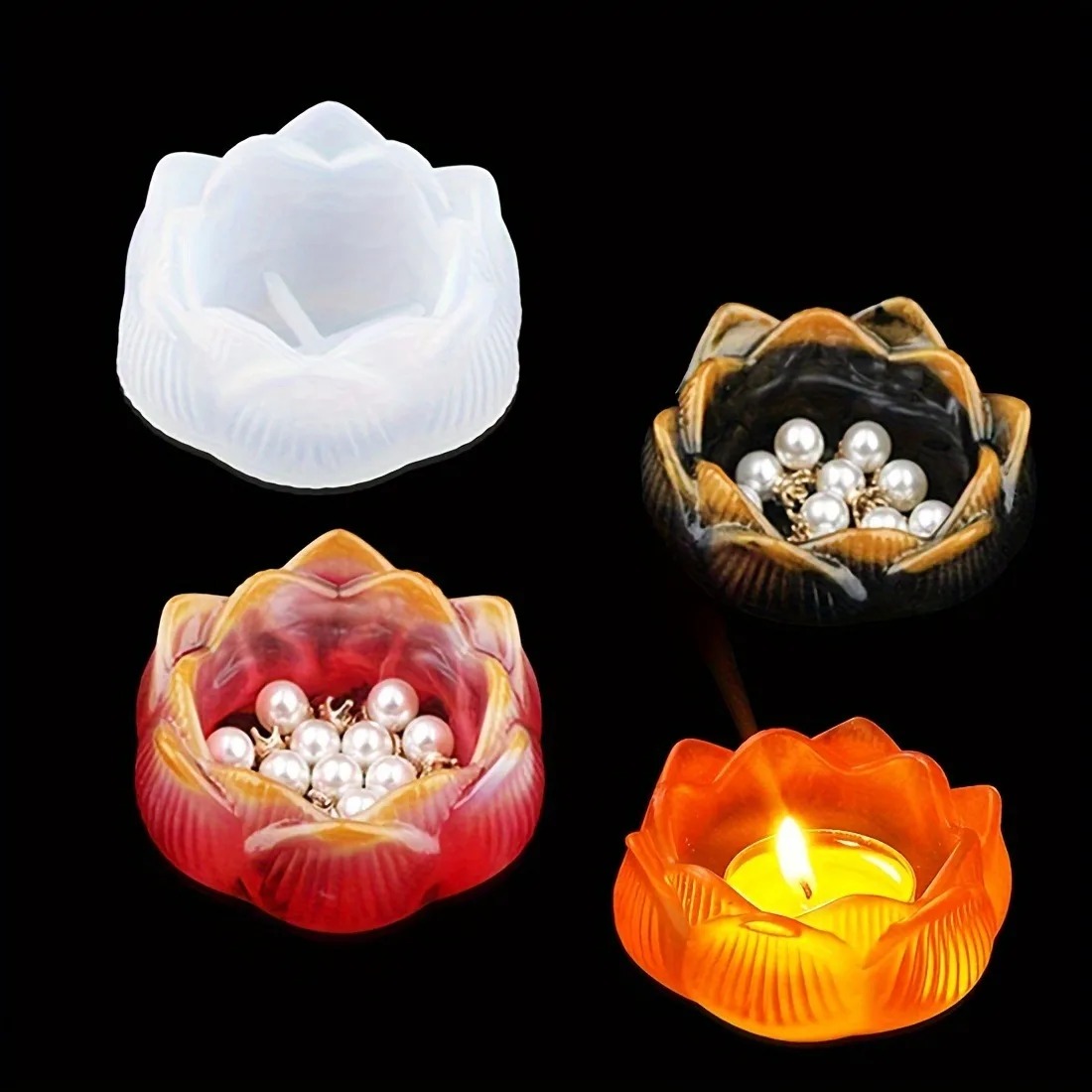 1pc diy flor de lótus moldes d - Flower Preservation Resin avaliação e preço