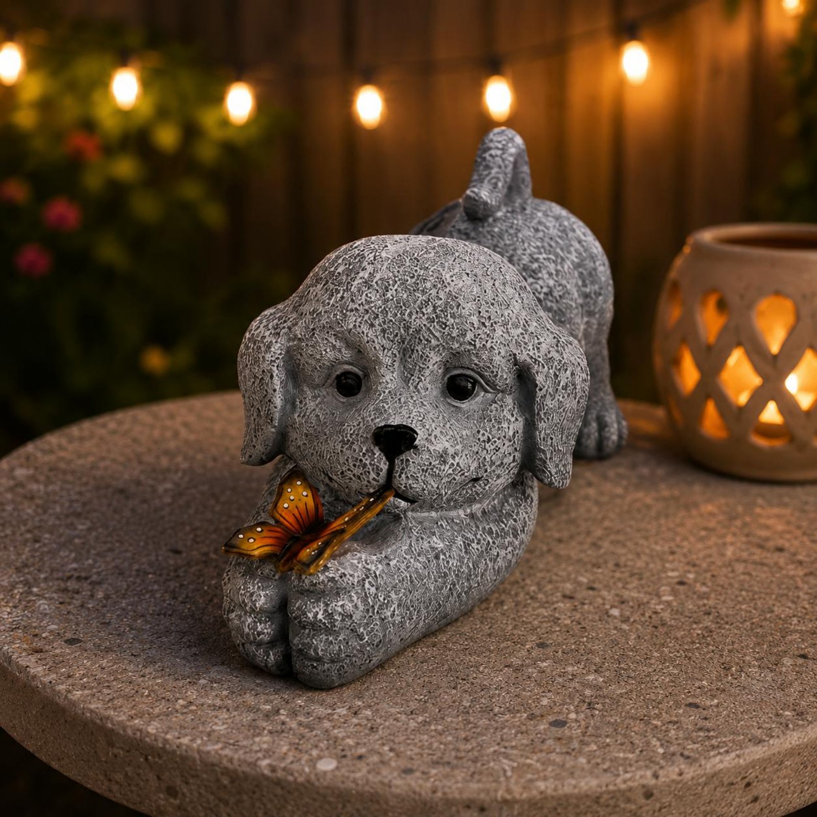 Estátua de Cão Solar em Resina - Resin Crafts avaliação e preço