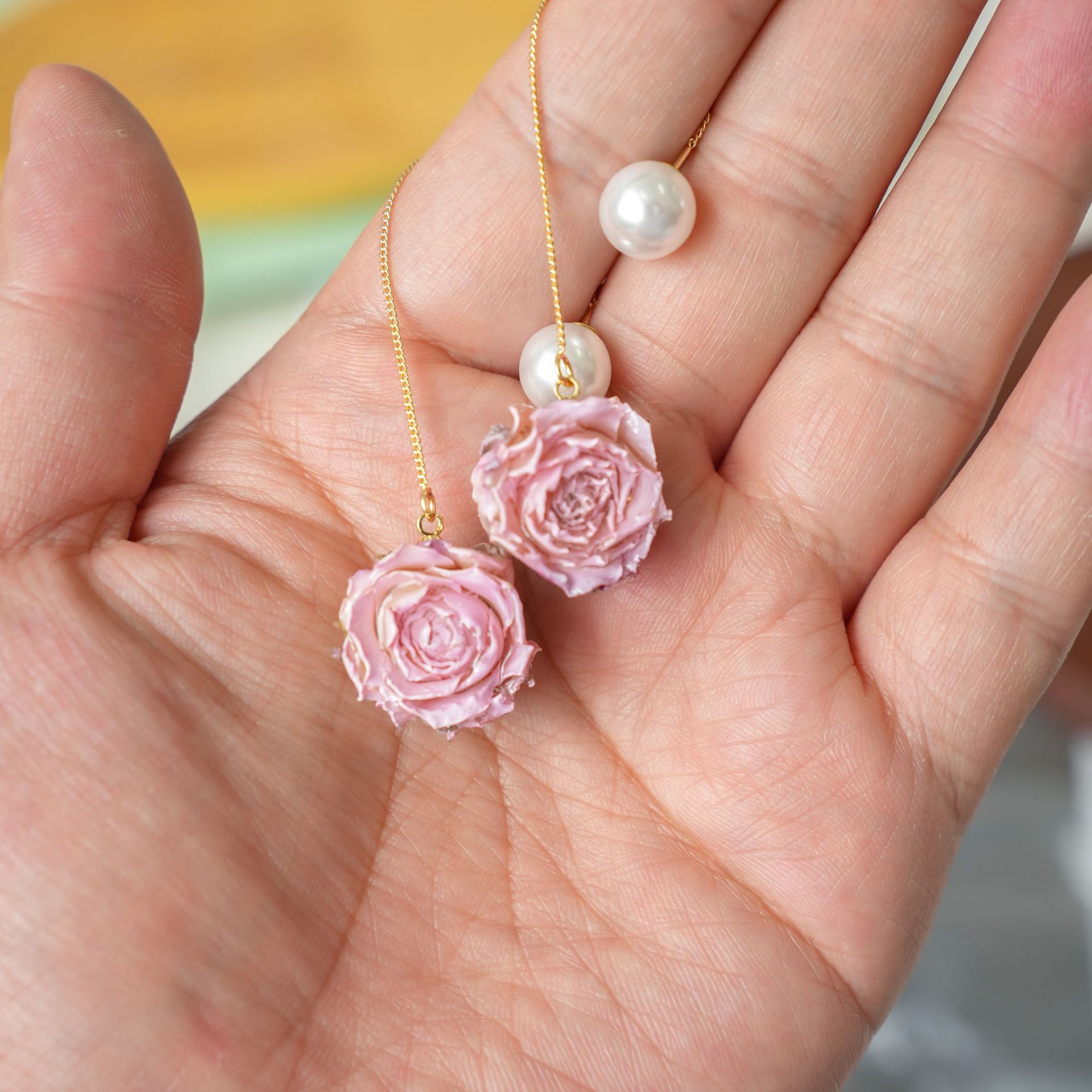Série de Brincos Longos Elegan - Flower Preservation Resin avaliação e preço